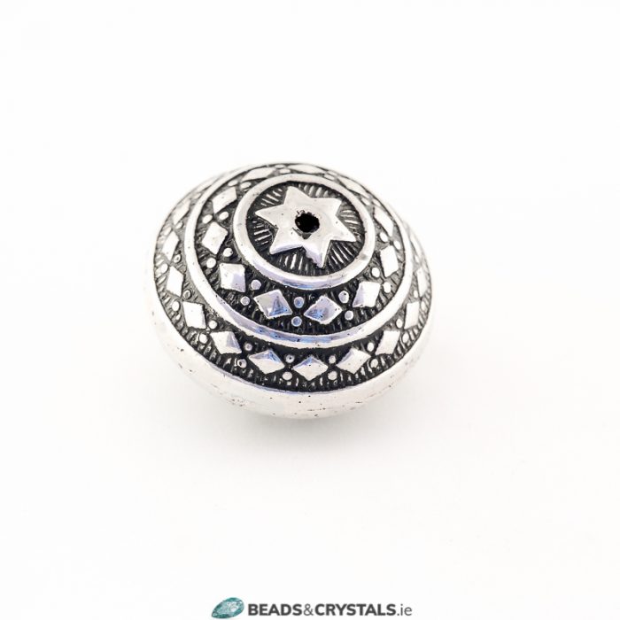 Silver Aztec Ball Bead (5 pieces)