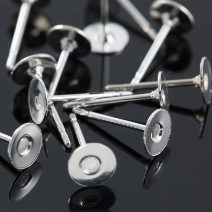 Stainless Steel Flat Pad Studs, 6mm