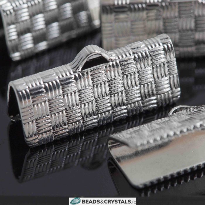 Silver Ribbon Crimp Ends