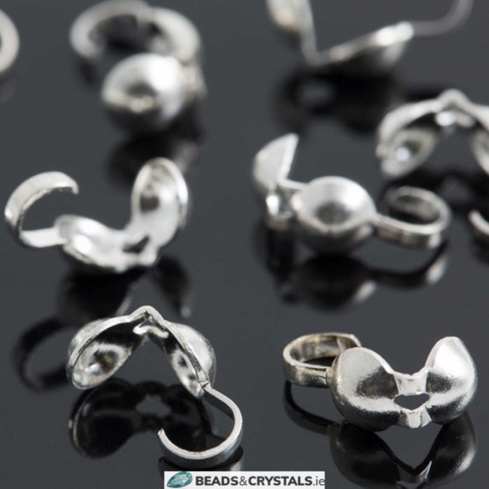 Silver Plated Calottes, Top Opening