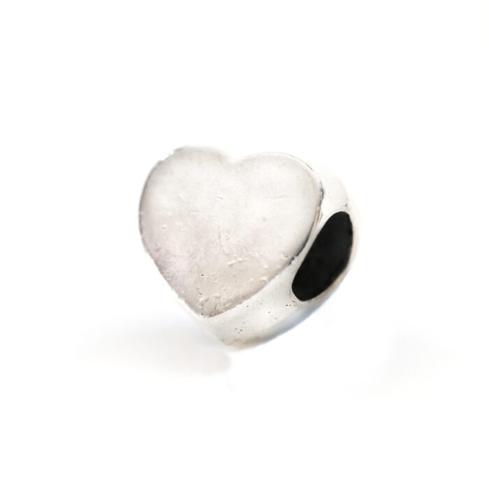 Silver Pandora Style, Smooth Heart, 3 pieces