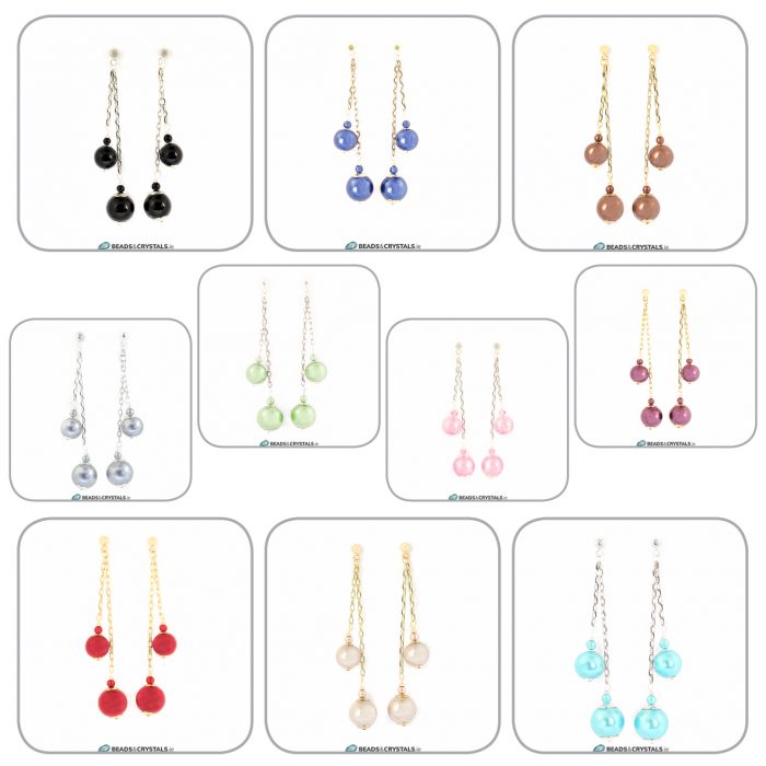 Mixed Colours, Swing Earring KITS, 10 pairs