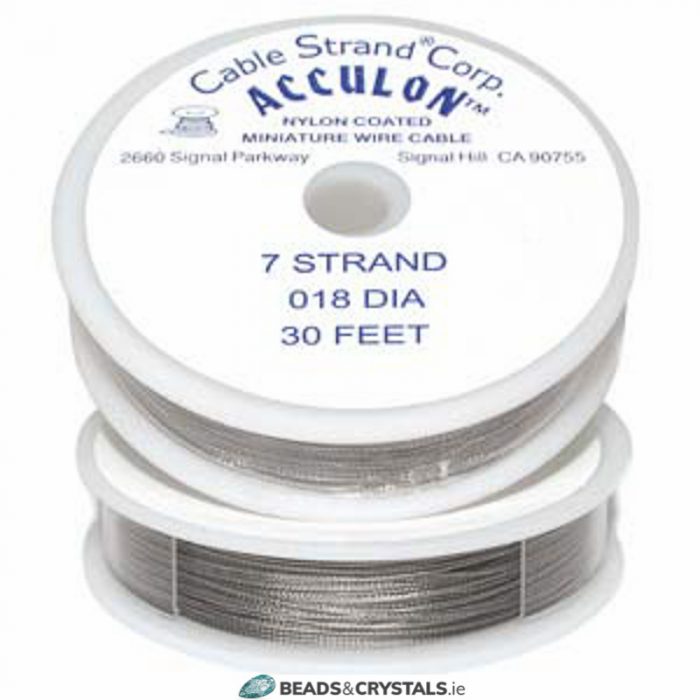 Silver Acculon Tiger Tail, 0.18 Diameter, 7 strand x 30ft