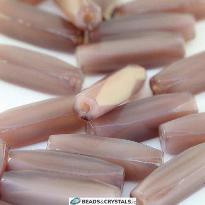 Acrylic Mauve Facetted Tube 22x6mm (20 pieces)