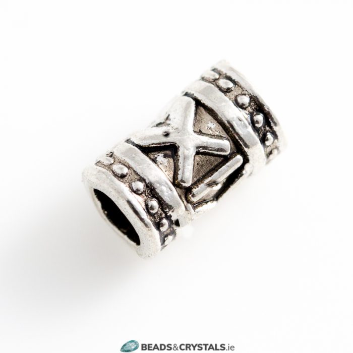 Silver Pandora Style, Tube Bead, 3 pieces