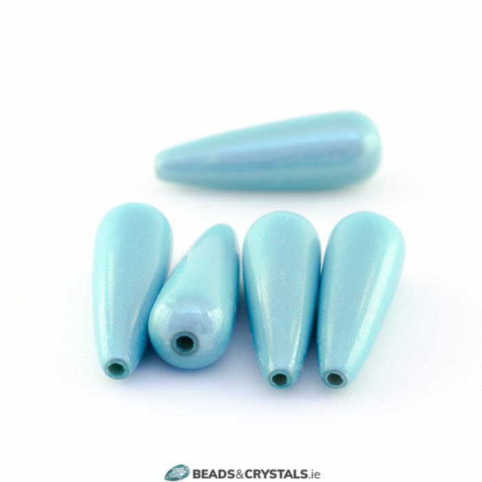 Turquoise Miracle Drop bead 30x10mm (10 pieces)