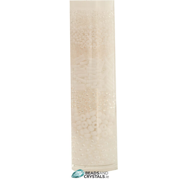 Seed Bead Mix, 65g WHITE
