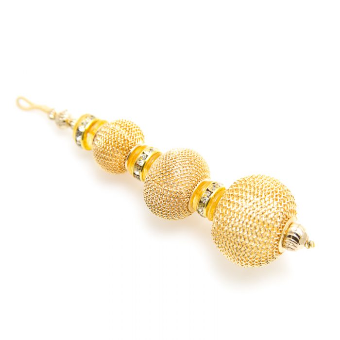 Gold 3 Ball Wire Tassel, 10cm