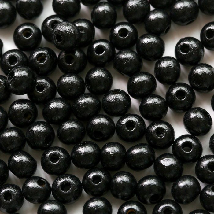 Black 8mm Wooden Beads,