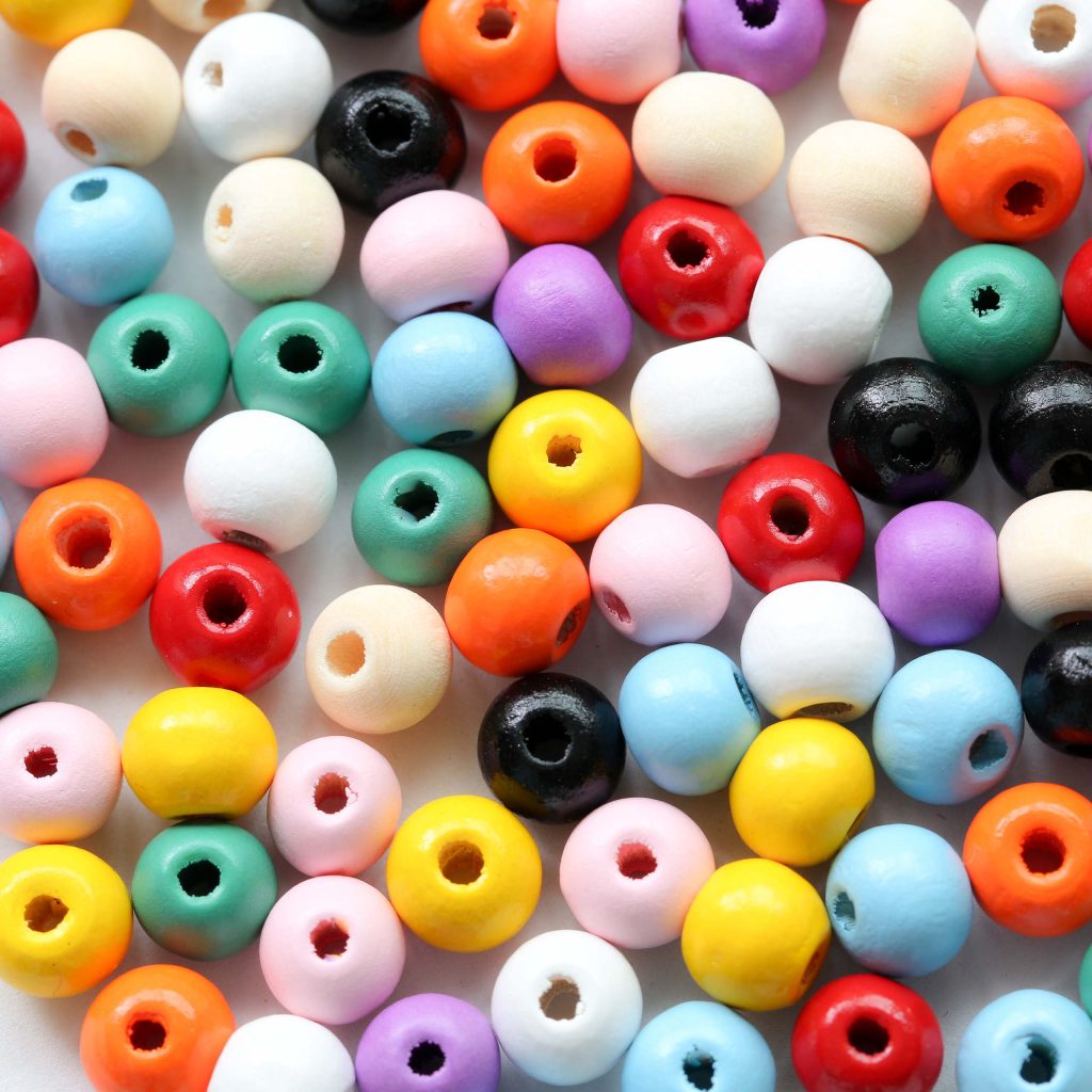Multi Colour 8mm Wooden Beads, Beads and Crystals Dublin Ireland