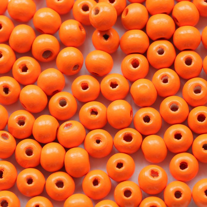 Orange 8mm Wooden Beads,