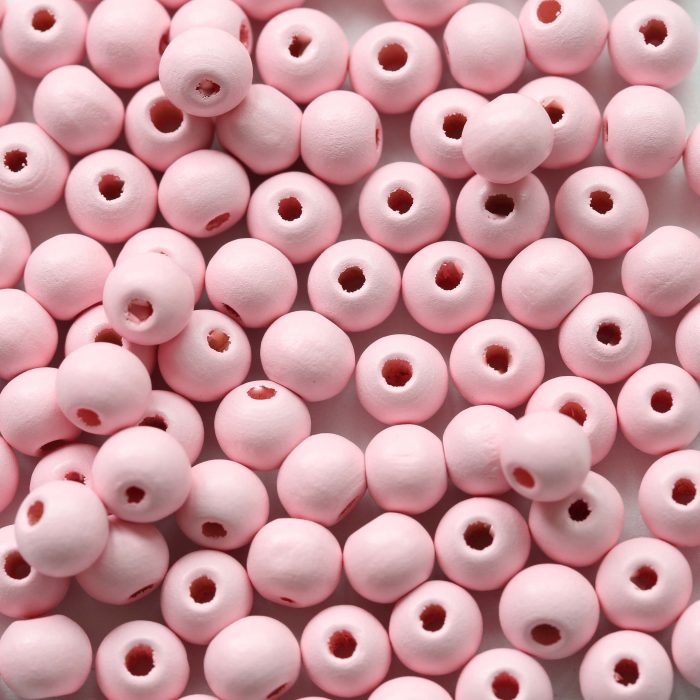 Pink 8mm Wooden Beads,