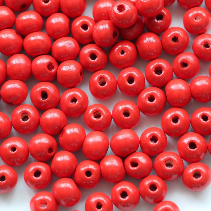 Red 8mm Wooden Beads,