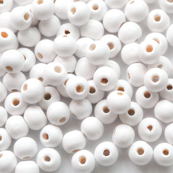 White 8mm Wooden Beads,