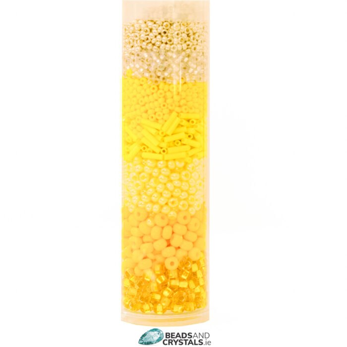 Seed Bead Mix, 65g YELLOW